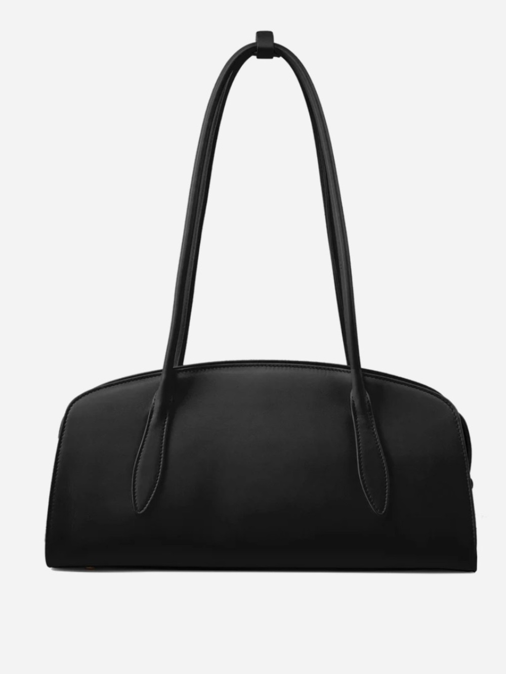 Parisa Wang Gabrielle East-West Shoulder Bag Black Gold Zip and Padlock Accent - Picture 3 of 9